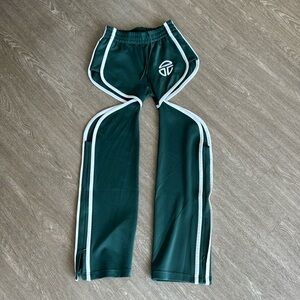 Telfar Cut Out Track Pants in Dark Olive
